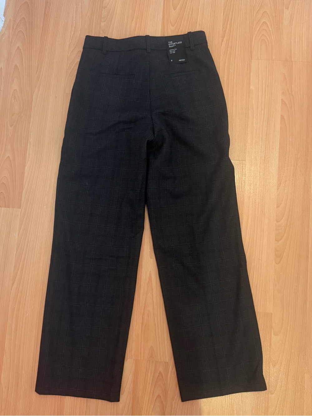 Aritzia Effortless Pant Trousers Dark Grey Plaid (NWT) high rise regular length - Picture 12 of 16